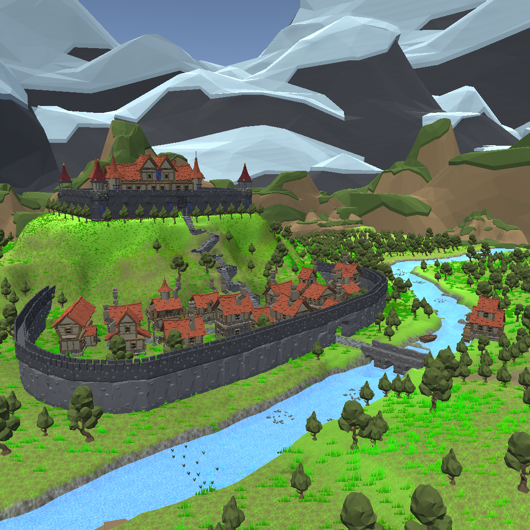 Vue du village bordé par la rivière